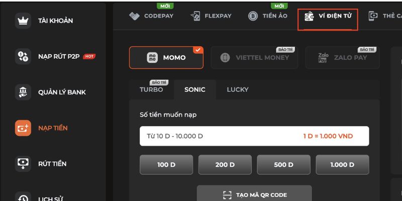 Cách thức nạp rút siêu đơn giản cho bet thủ
